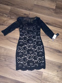 Aidan Mattox Lace Black Dress Size 2 