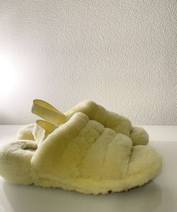 UGG Fluff Yeah Slippers In Neon Yellow