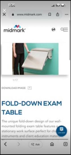 Midmark Veterinary Stainless Steel Fold-Down Exam Table 8012-00-001 retail $1600