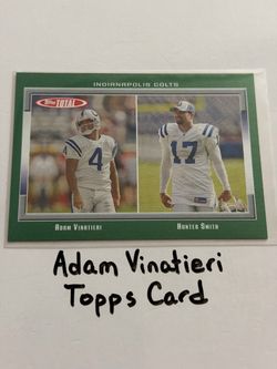 Adam Vinatieri Indianapolis Colts Hall of Fame Kicker Topps Card.