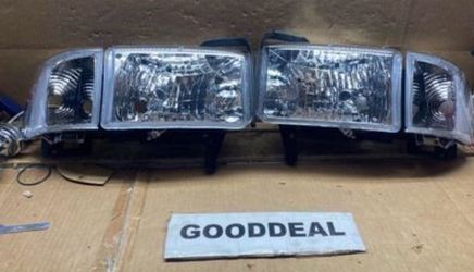 #97 Fit 94-02 Dodge Ram 1500/2500 Chrome Light Lamp Clear Headlights OE Style