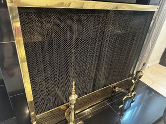 Antique Fireplace Mesh Protector