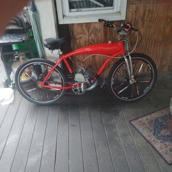 Phantom Gas Tank Frame Motorized Bicycle,All Custom With A 110cc Engine, Aluminum Rims 26inches, Custom Front Forks Double For Performance,