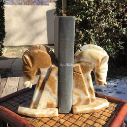 Vintage MCM Onyx Horsehead Bookends