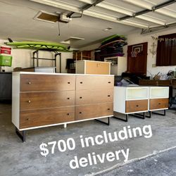 Living Spaces Clark Dresser & Nightstand Set – $700 Delivered