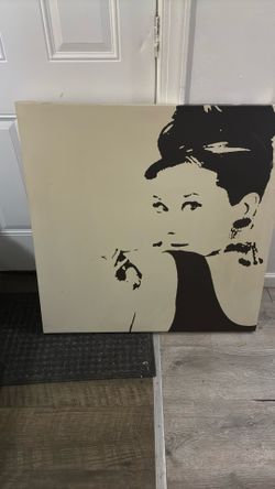 Rare IKEA Canvas portrait of Audrey Hepburn
