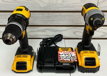 Dewalt 20V Max 1/2” Hammer Drill & Impact Kit W/ 2AH & 4AH Batt. & Charger New
