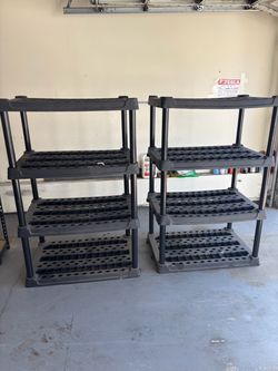 2 Plastic 4 level Shelves for Storage