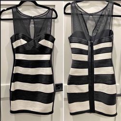 BCBG Black And White Dress size 4
