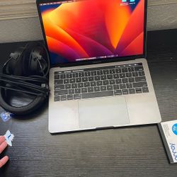 2017 MacBook w/ headphones 