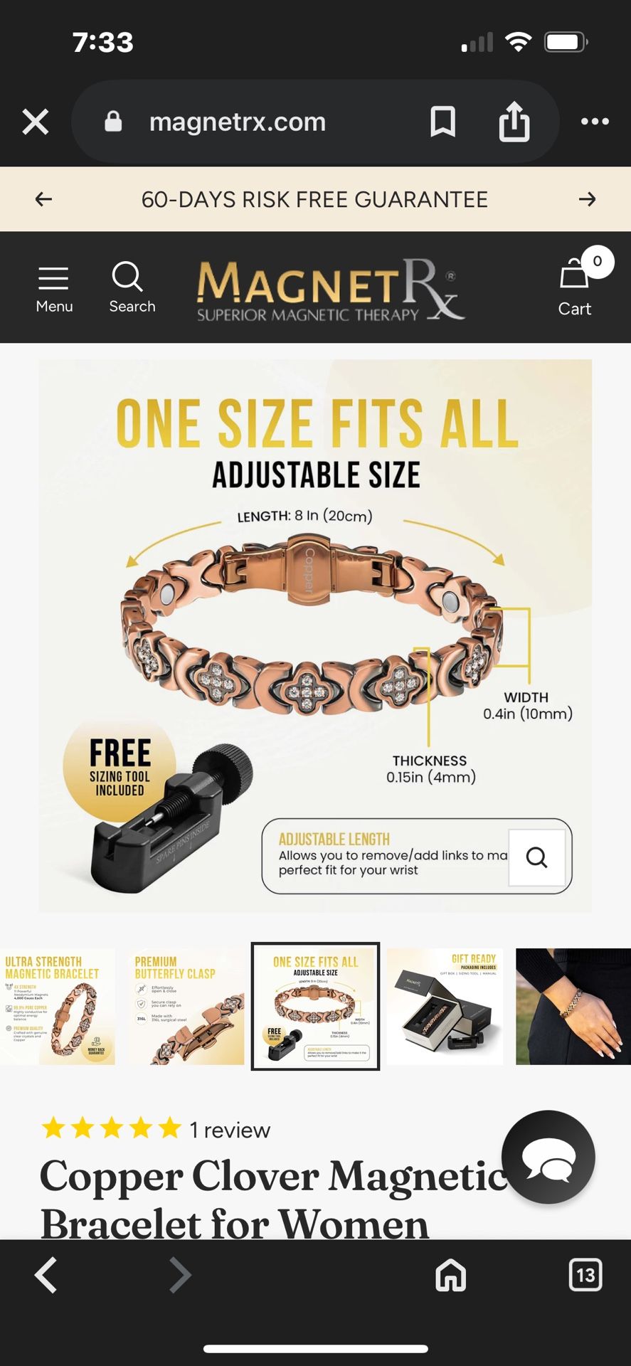 Copper Clover Magnetic Bracelet for Women