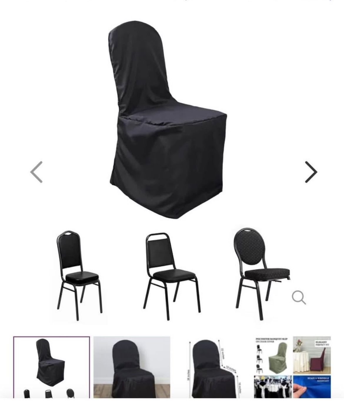 20 Black Polyester Folding Chair Covers