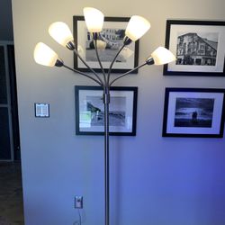 Floor Lamp-Silver Metal Base 