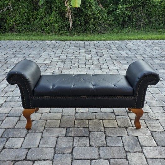PU Faux Leather Tufted Storage Bench