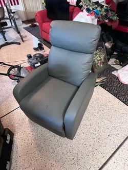 Gray Leather Recliner Chair