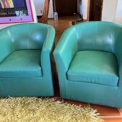 Turquoise Leather Chair 