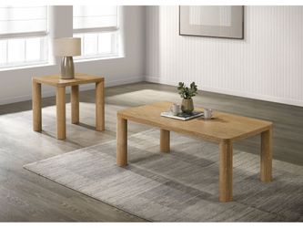 Castlewood Washed Oak 2-piece Cocktail Coffee Table Set