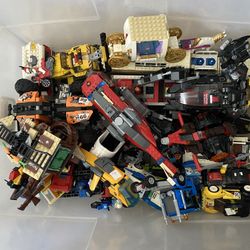 Lego Tub Of Semi Complete Vehicles