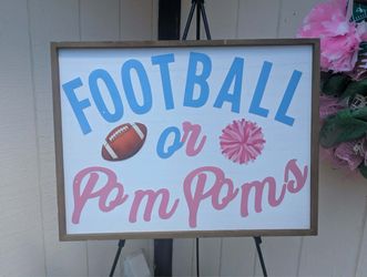 Handmade Football Gender Reveal Welcome Sign – The Perfect Matching Decor!
