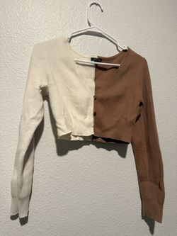 Color Block Crop Sweater Size M 