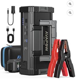 AVAPOW 6000A Car Battery Jump Starter(for All Gas or up to 12L Diesel) Powerful Car Jump Starter with Dual USB Quick Charge and DC Output,12V Jump Pac
