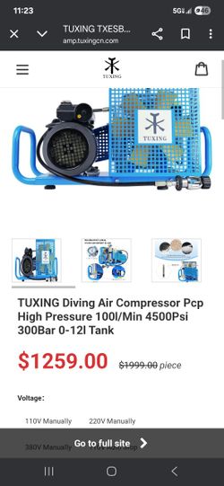 textin 4500psi hi output compressor for scuba tanks or paintball tanks