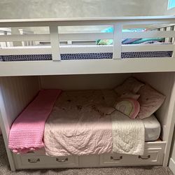 Pottery barn bunk bed with mattresses