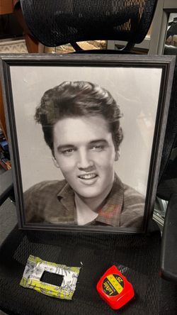Framed Elvis Presley Black and White Portrait