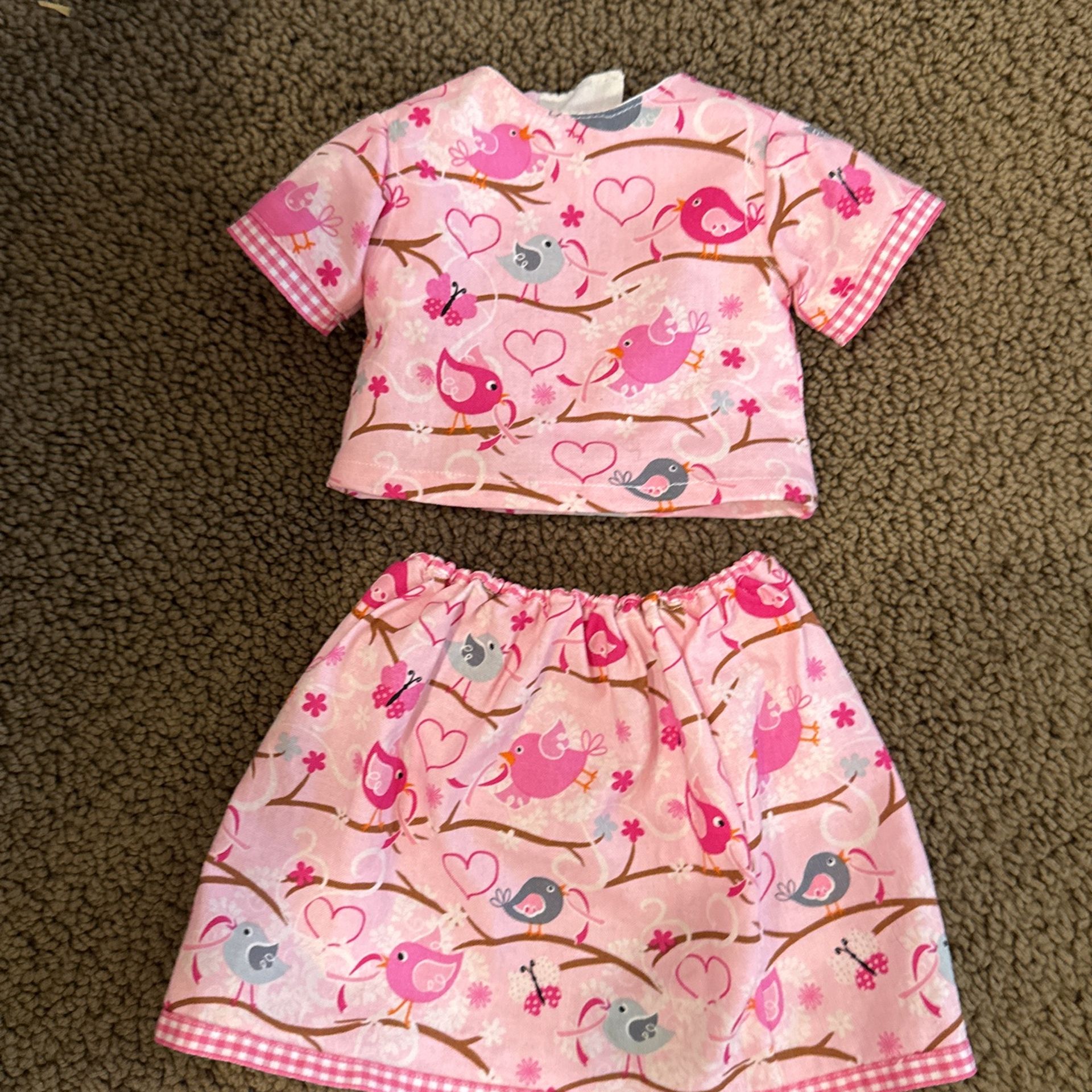 18” Inch Doll Skirt Shirt Set Homemade