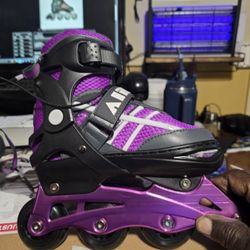 Airwalk Inline Skates Purple & Black Adjustable Size  8/ 8.5/ 9 / 9.5
