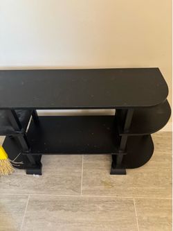 Black Console Table with Lower Shelf