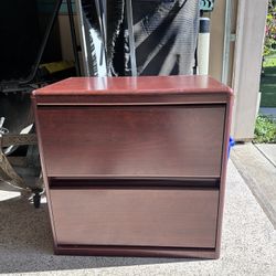 Brownish-Red Laminate 2 Drawer Horizontal File Drawer