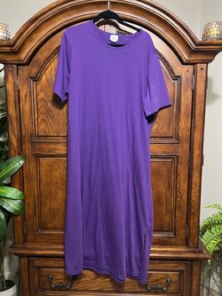 Vintage CBW Knits Purple Maxi Dress – Size 1X – 100% Cotton – Made in USA