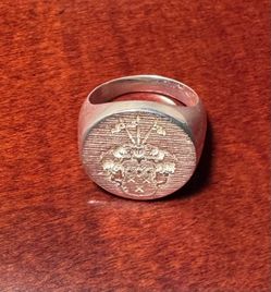 Sterling Silver 925 Crest Signet Ring