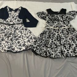 Party Dress Size12/14 For Girls Black And White And White And Blue