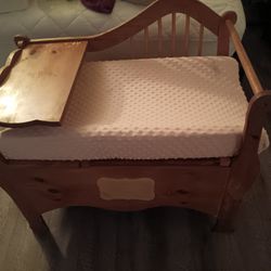 Wooden Baby Changing Pad Table And Storage