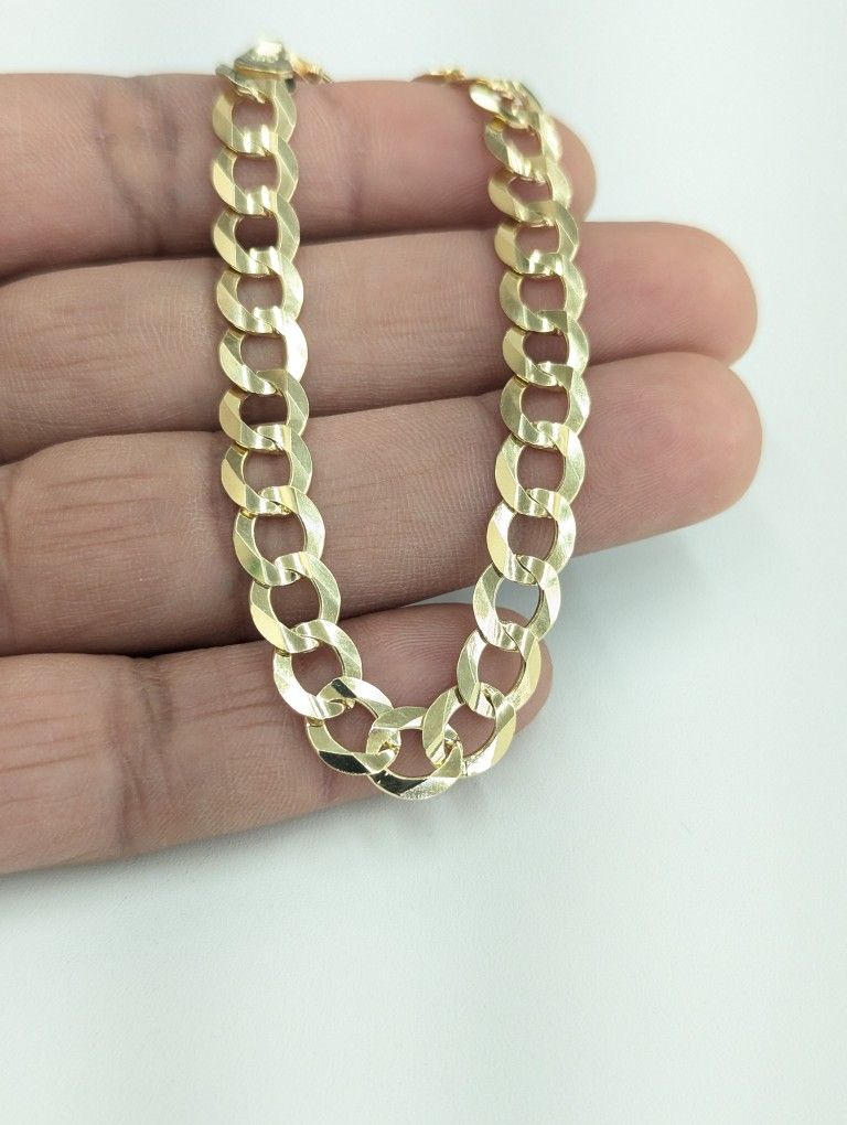 10kt Real Gold Cuban Curb Bracelet 8.4 mm 8 Inches 