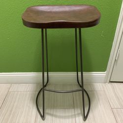 Saga Counter Stool With Leather Seat