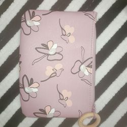 Ipsy Pink Floral Zip Wallet
