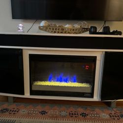 Tv Stand With Fireplace and Bluetooth Speaker 