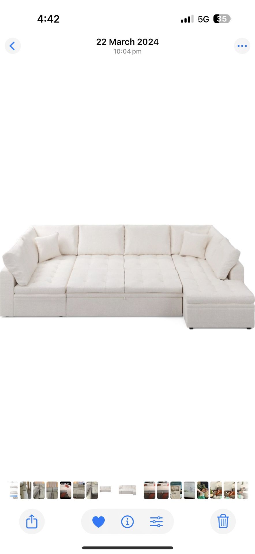 Almost New Large Sectional Pit Couch With Roll Out