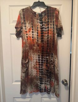 Cactus size Medium short-sleeve tie-dye tunic dress
