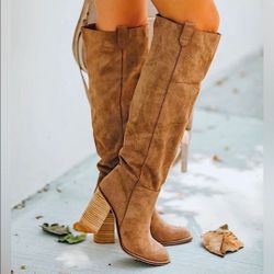 Brown suade boots