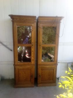 Oak color cabinets