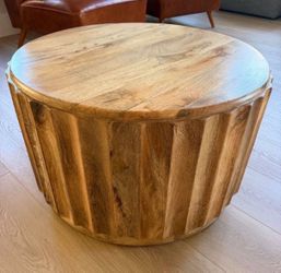 Round Wood Accent Table