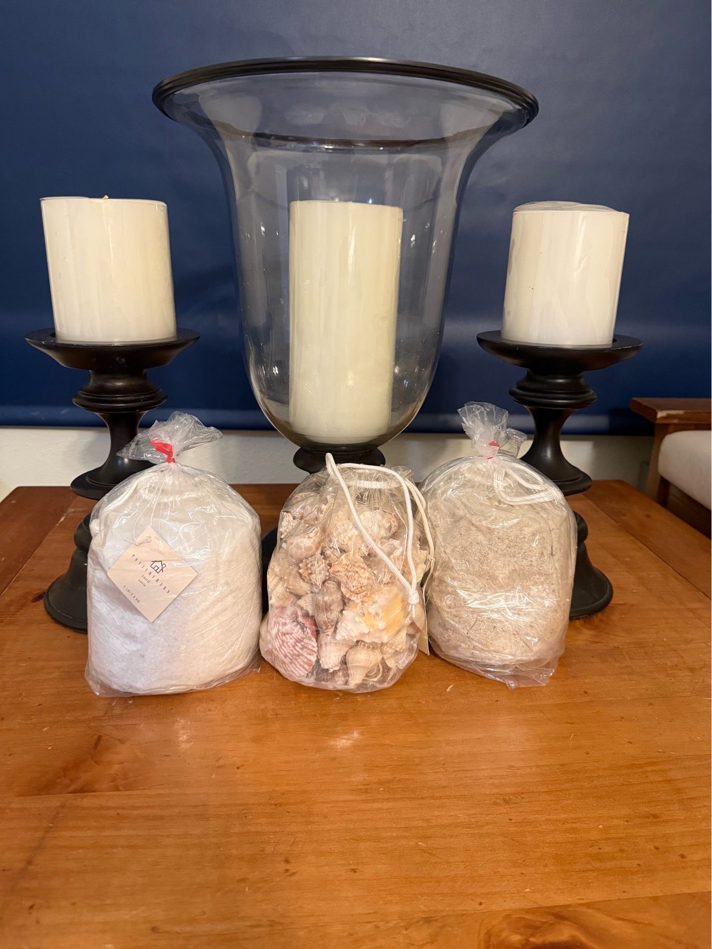 Large beach theme candle