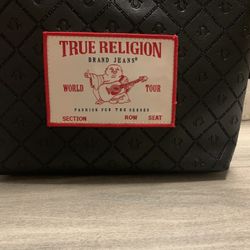 True Religion World Tour Patch Logo Cosmetic Bag.