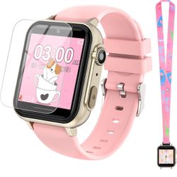 New In Box Smart Watch for Kids,Includes Screen Protector,30+Games,140Learning Cards,HD Touch Screen,Camera,Music,Pedometer-Fun&Educational Birthday G