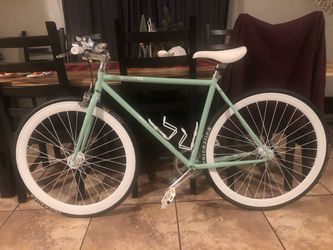Pure Fix Teal Fixed Gear Bike – 50cm – White Deep-Dish Wheels