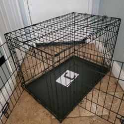 Brand new Med'Lrg Dog -Cat Crates,  2 Door Folding Puppy Kennel Animal Cage With Tray $50 /Add A Bed $10  4th Of July Anxiety Cage Jaula De Mascota 